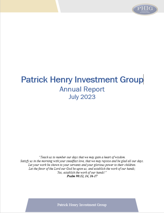 PHIG 2023 Annual Report Screenshot